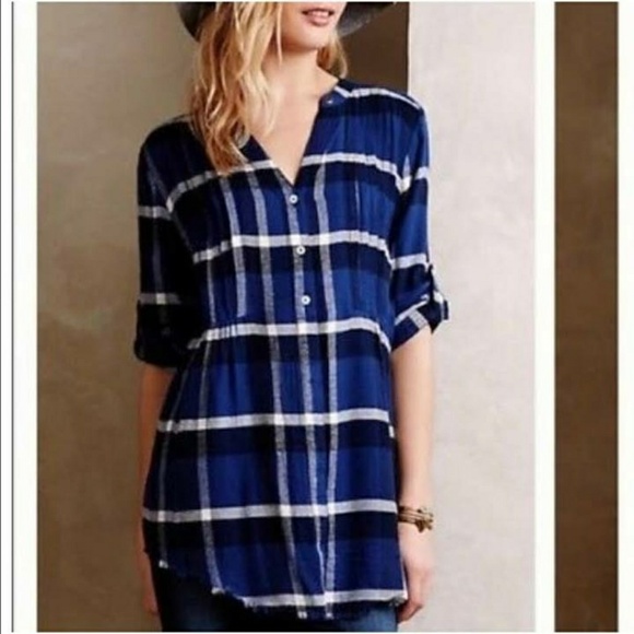 Anthropologie Tops - Anthropologie Holding Horses flannel plaid shirt